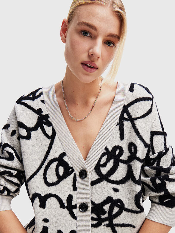 Cardigan with graffiti print - 4