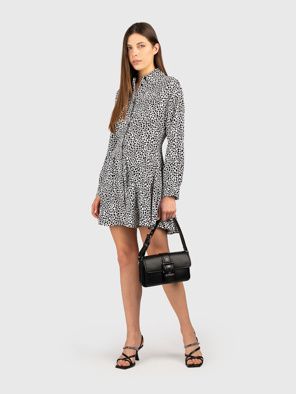 Pleated dress with animal print - 4