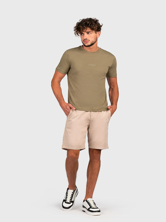 Tricou verde AIDY din bumbac cu logo accentuat - 2