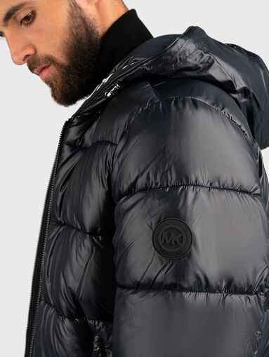Black puffer jacket with capped effect - 4