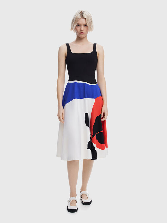 Midi dress with contrast skirt - 1
