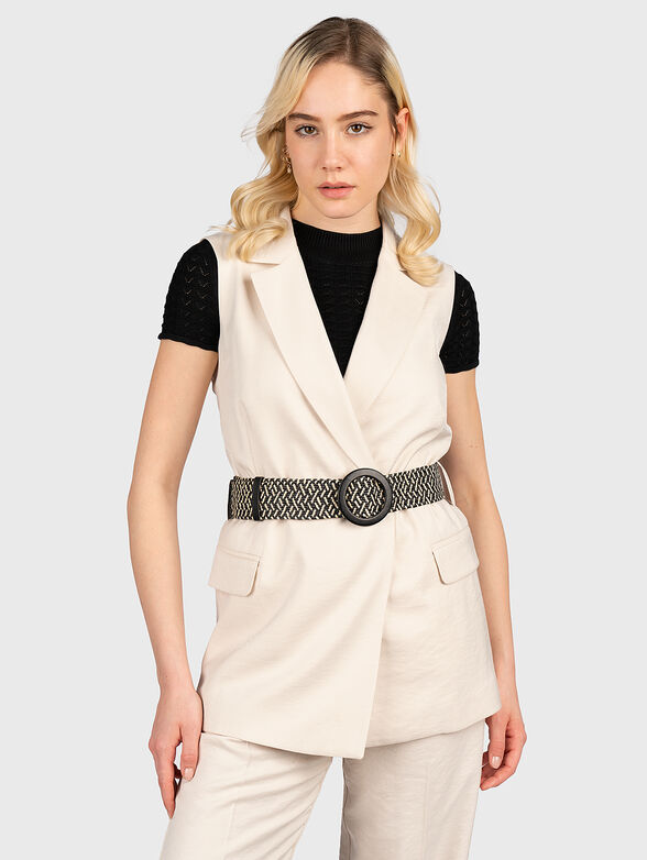 Sleeveless jacket with belt - 1