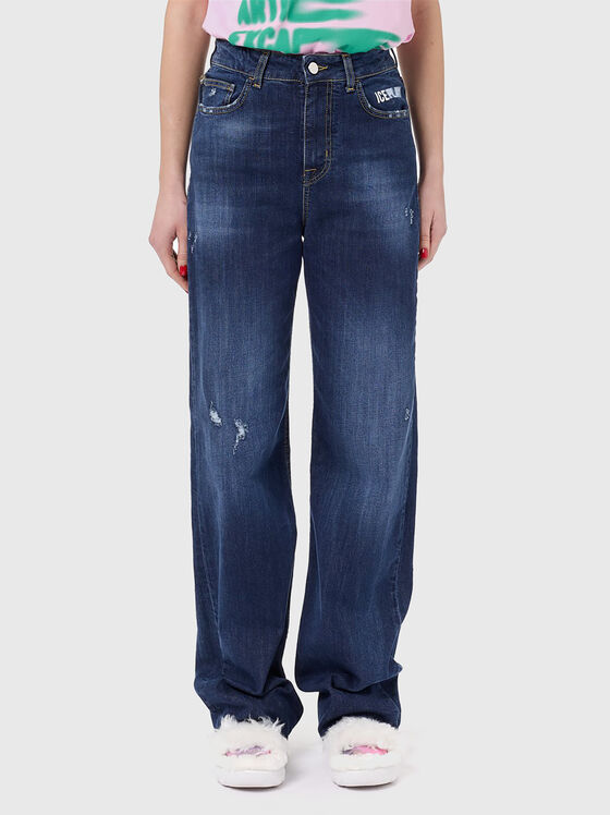 Wild-leg dark blue jeans - 1