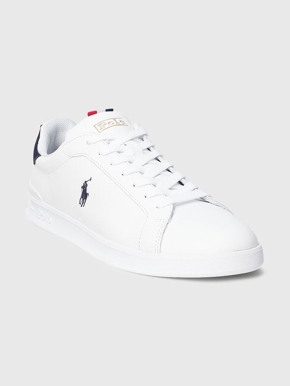 White sneakers with logo embroidery - 2