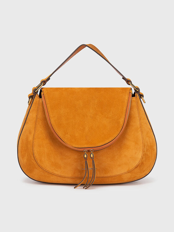 Suede hobo bag in orange colour - 1