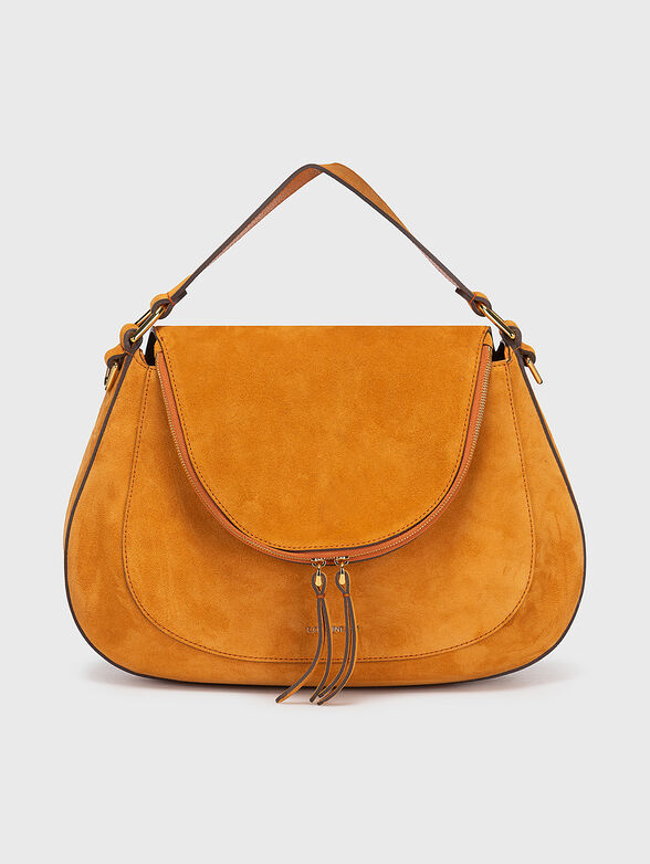 Suede hobo bag in orange colour - 1