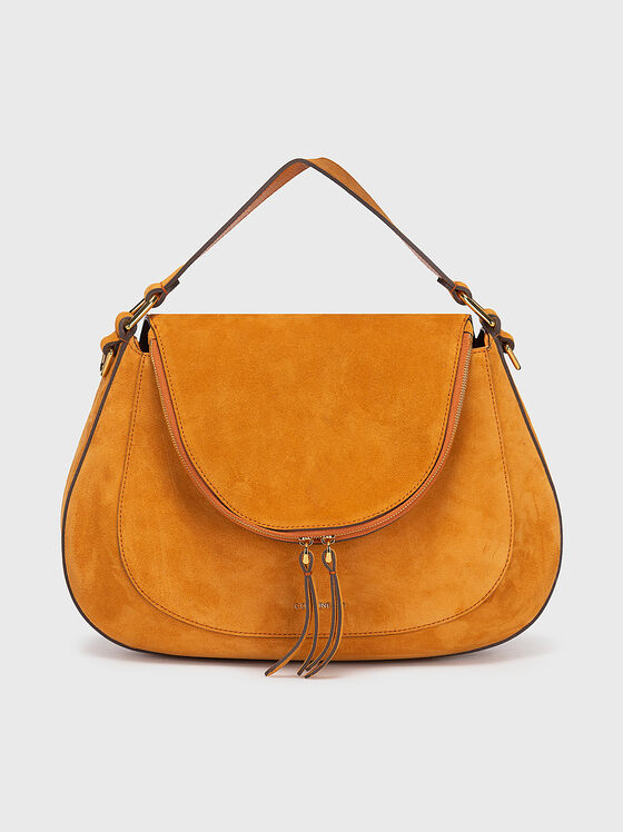 Suede hobo bag in orange colour - 1