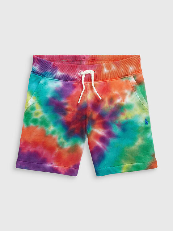 ATHLETIC cotton shorts with tie-dye print - 1