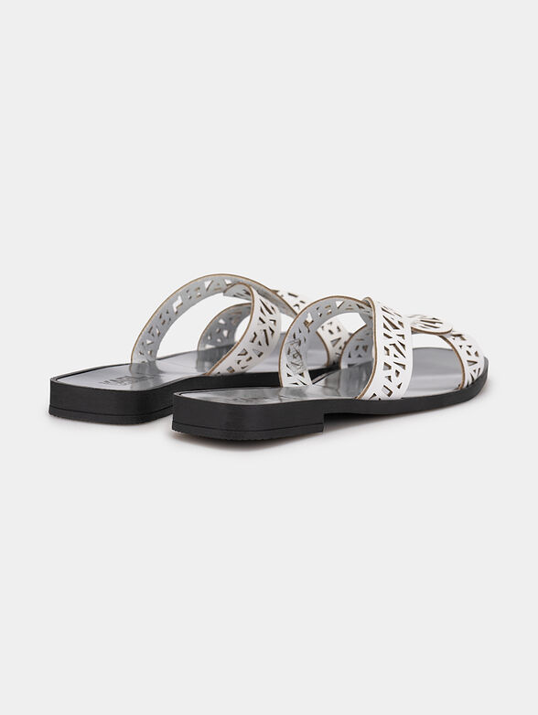 SKOOT leather slippers with logo accent - 3