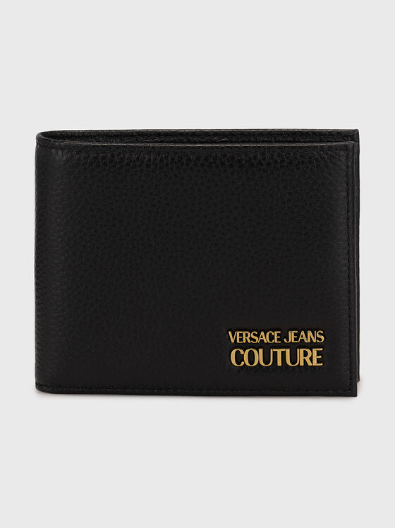 Black wallet with metal logo detail - 1