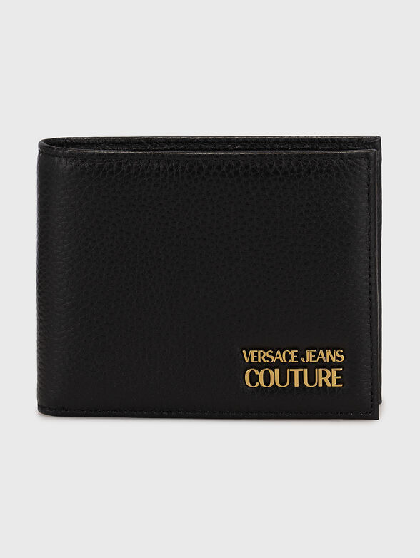 Black wallet with metal logo detail - 1