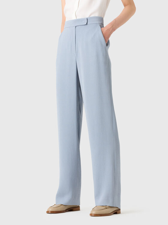 Straight cut trousers in light blue - 1