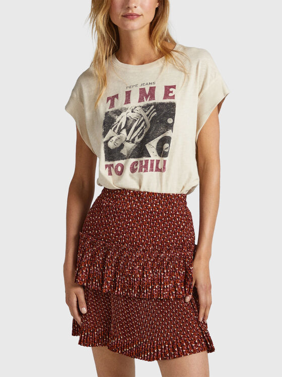Tricou din bumbac CAMILA cu imprimeu - 1