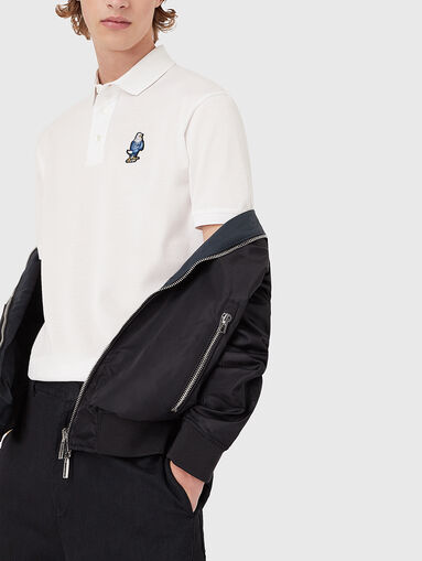 Black polo shirt with logo patch - 5