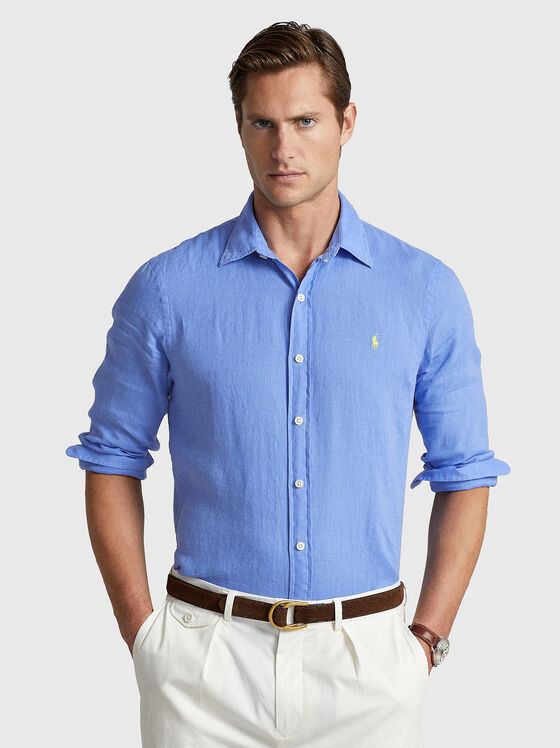 Light blue linen shirt - 1