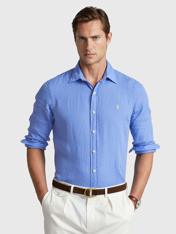 Light blue linen shirt - 1