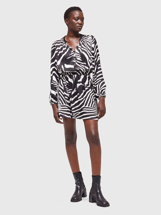 Mini dress with long sleeves and animal print - 1