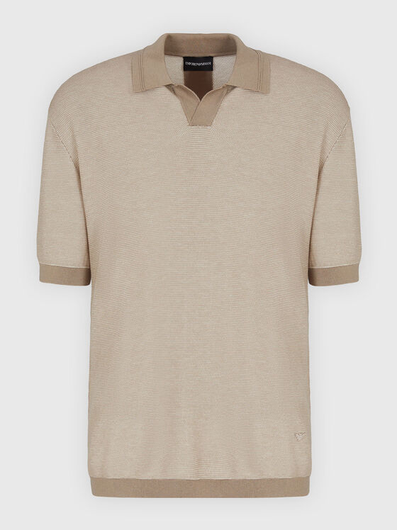 Tricou polo din amestec de lână și mătase - 1