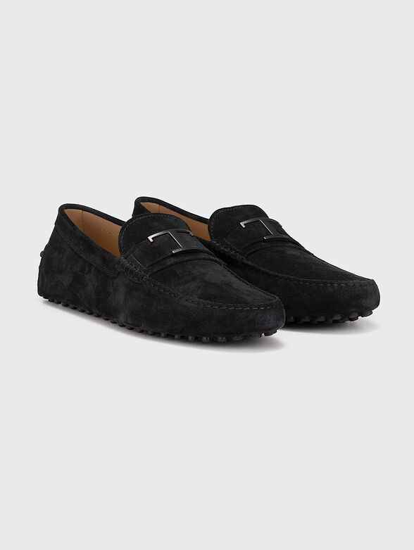 Black suede loafers with metal detail - 2