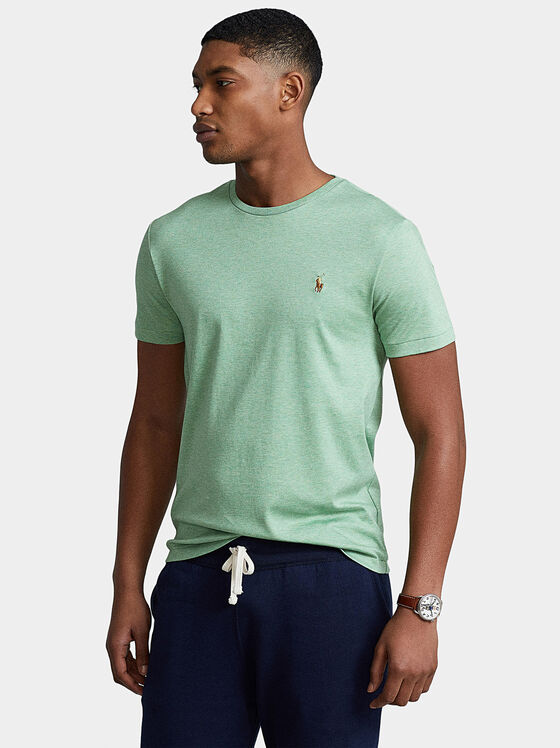 Tricou din bumbac cu logo brodat - 1
