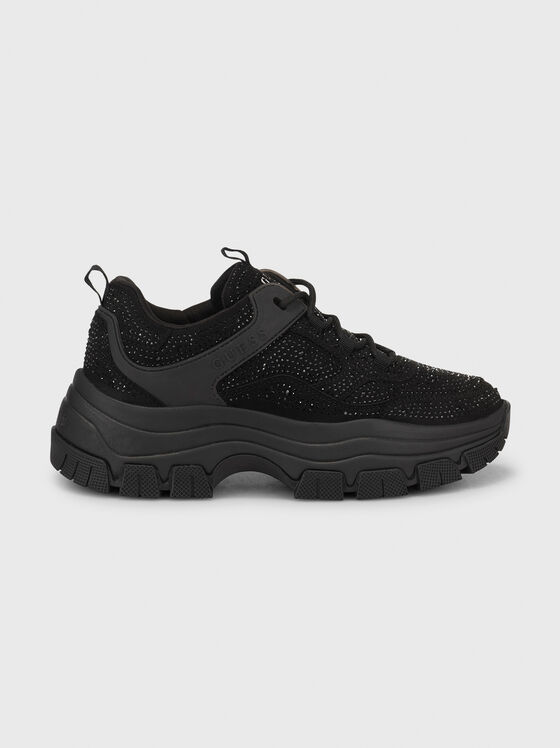 BISUN black sneakers with applied rhinestones - 1