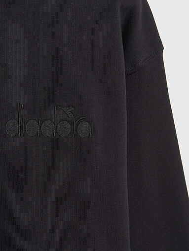 Black sweatshirt with logo embroidery - 4