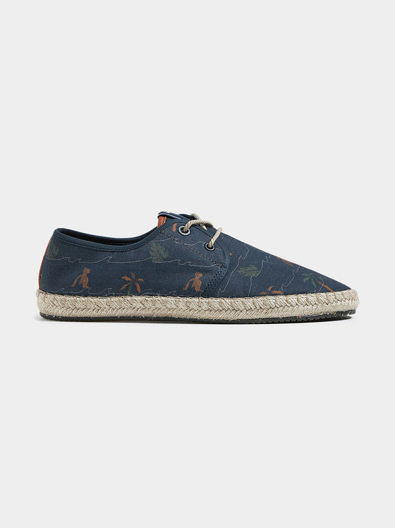 Espadrile din bumbac cu imprimeu tropical - 1