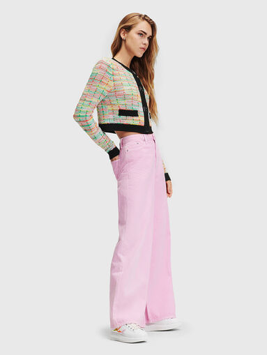 Multicoloured cardigan with contrasting edges - 5