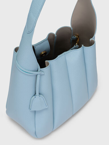 Blue leather bag with purse - 5