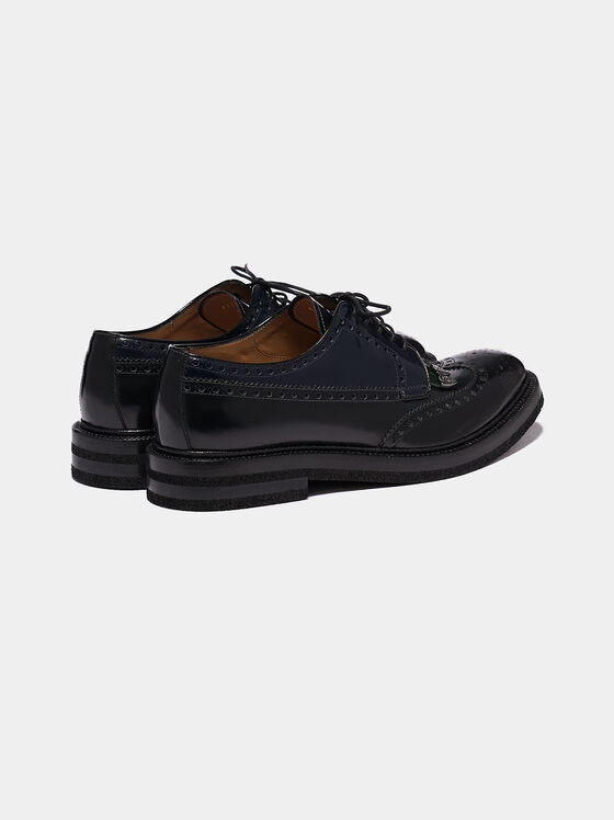 Leather Derby shoes with brogue perforations - 2
