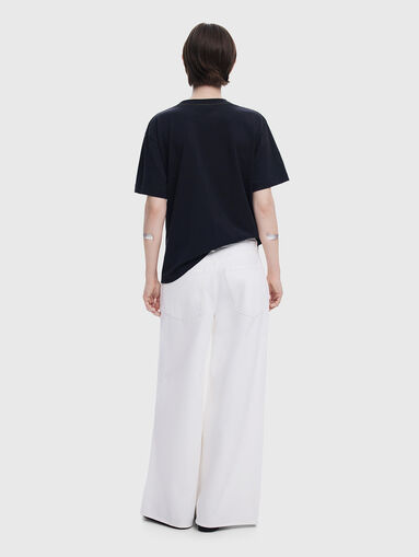 PALM cotton T-shirt with oval neckline - 3