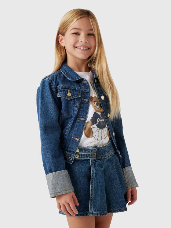 Jachetă din denim cu fire de lurex - 1