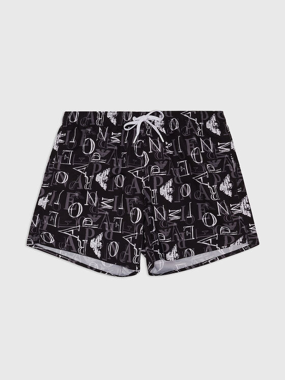 Beach shorts with artistic logo print - 1