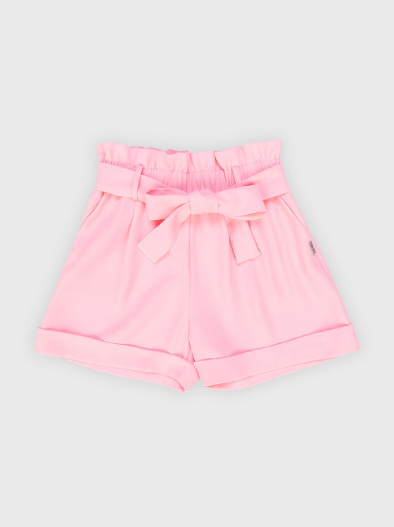 Pantaloni scurți roz cu curea - 1