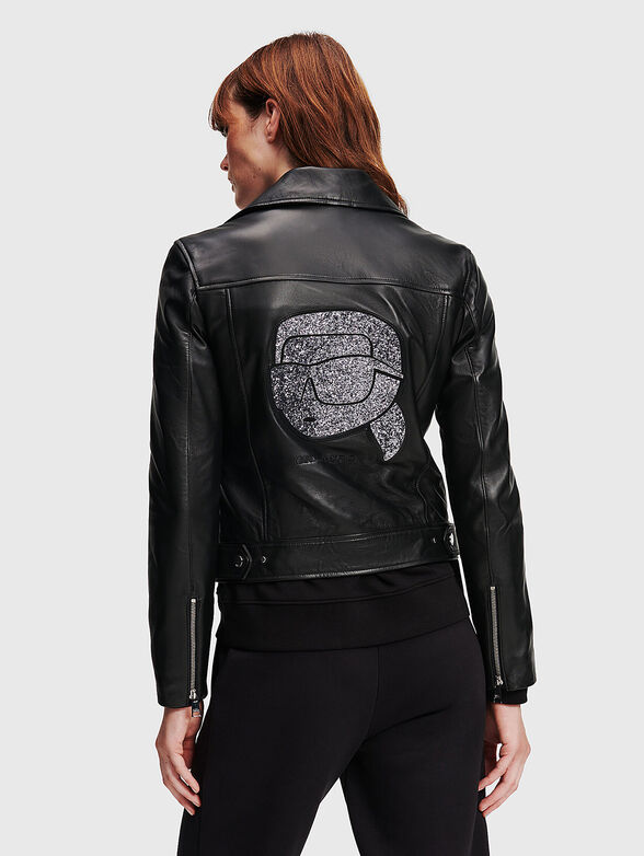 IKONIK GLITTER leather biker jacket - 2