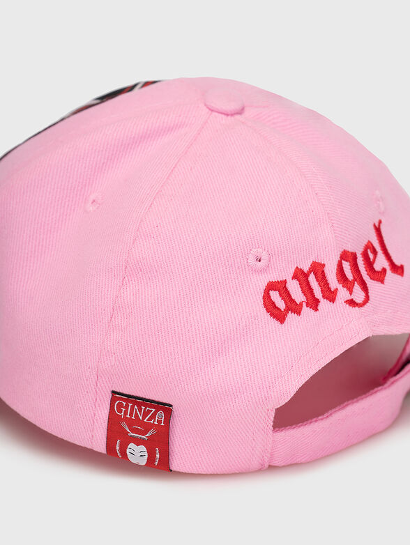 Pink hat with patch and embroidery - 3