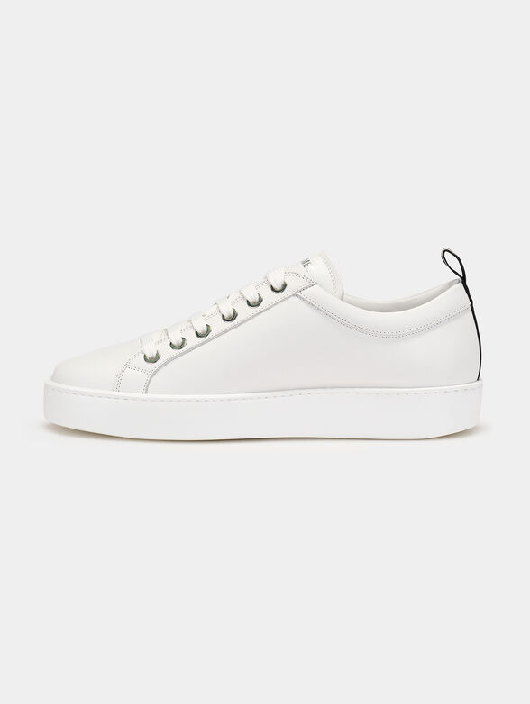 White leather shoes with logo detail - 4